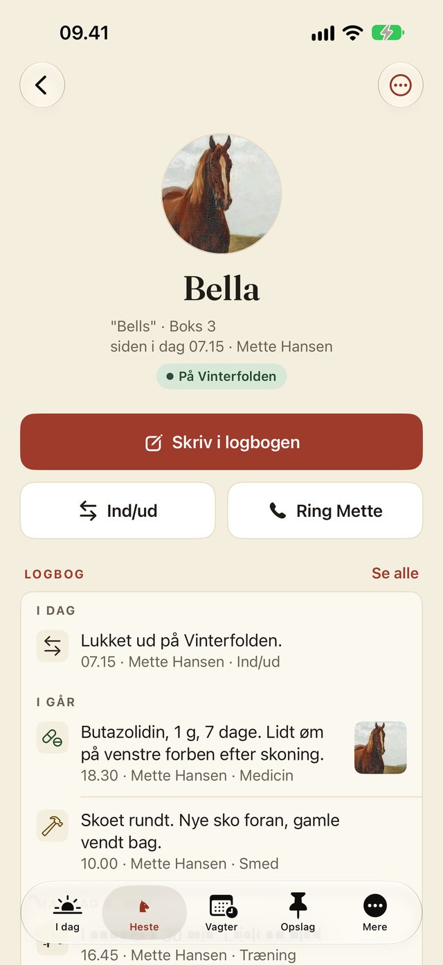 Logbogen er altid med: hestens profil med logbog
