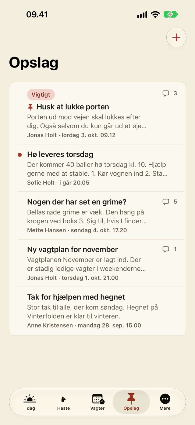 Nyt fra stalden: opslag fra de andre i stalden